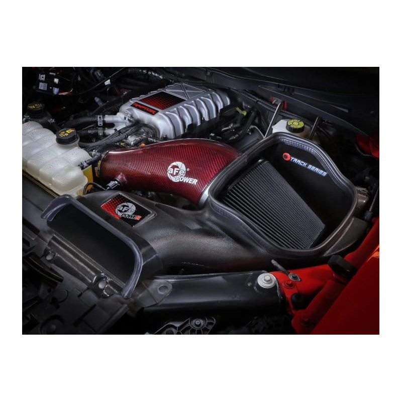 aFe 23-24 Ford F150 Raptor R Supercharged Red Carbon Track Series Air Intake w/ P5R Filter (MOQ 24)