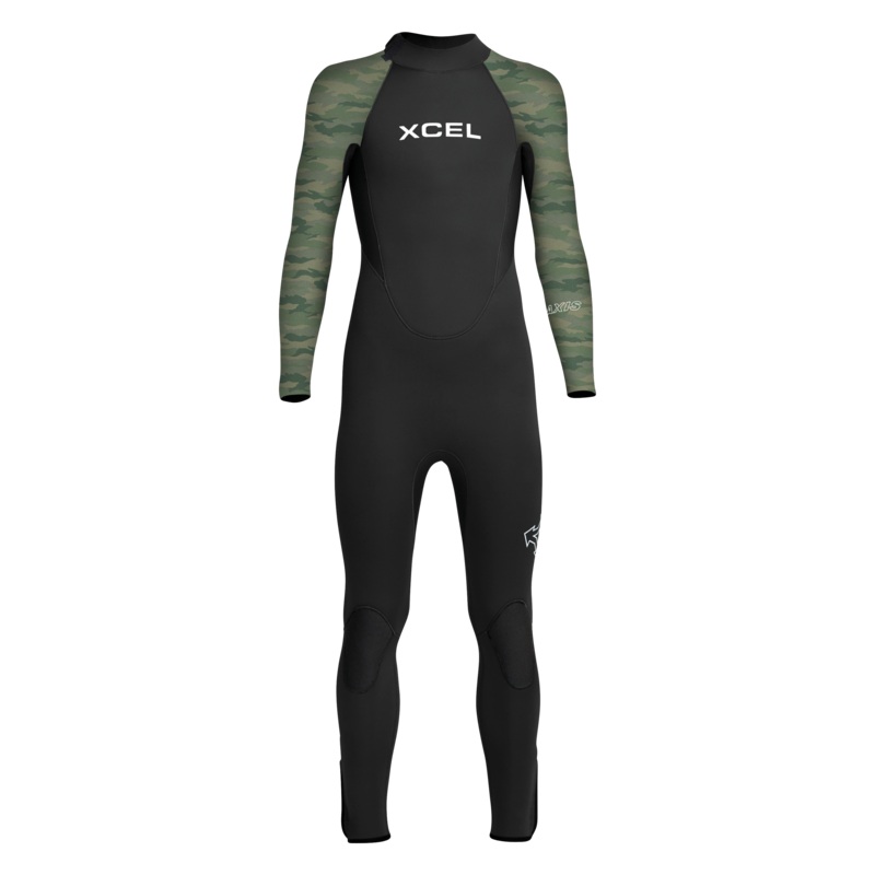 XCEL YOUTH AXIS 3/2MM BACK ZIP WETSUIT – BLACK/GREEN CAMO