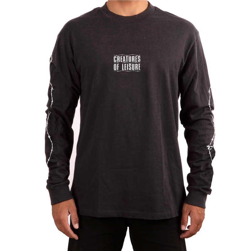 Creatures – BARBED WIRE L/S TEE : WASHED BLACK