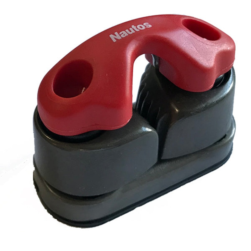 91035 RF – Cam Cleat Aluminum , 3 row ball bearing cam cleat with Red Fairlead