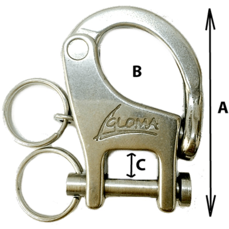 1202 – 70 mm ( 2 3/4 ) LONG SNAP SHACKLE WITH PIN