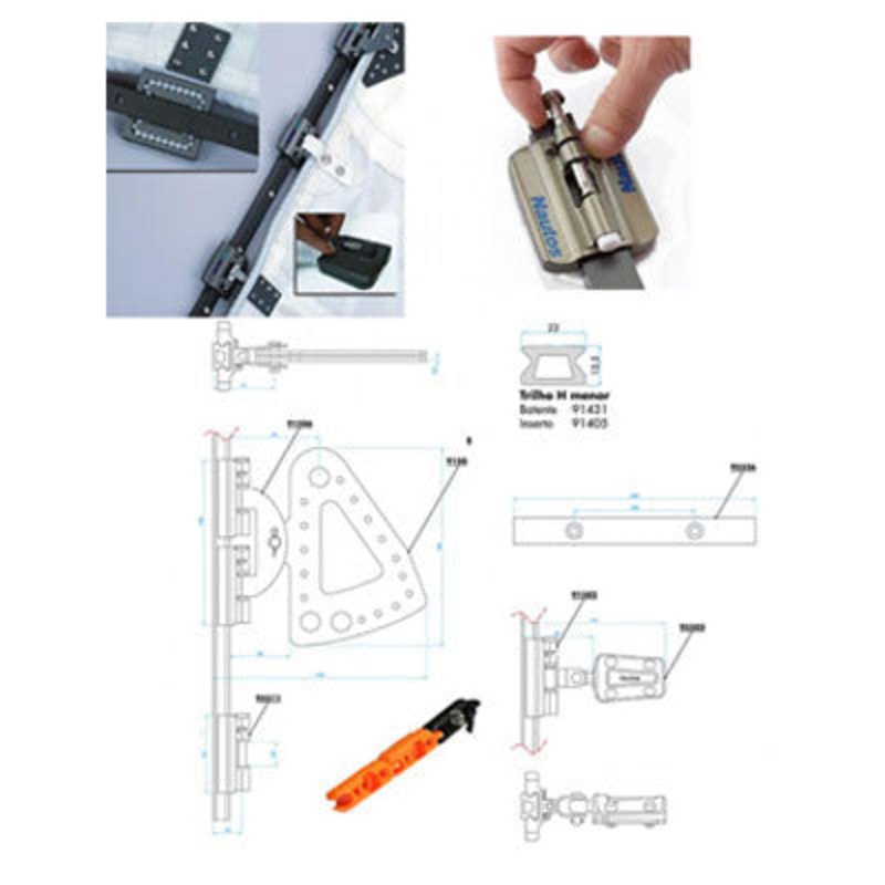 BC 002-Nautos-batten car kit system b -for boats from 34′ up to 39′ – sell by foot