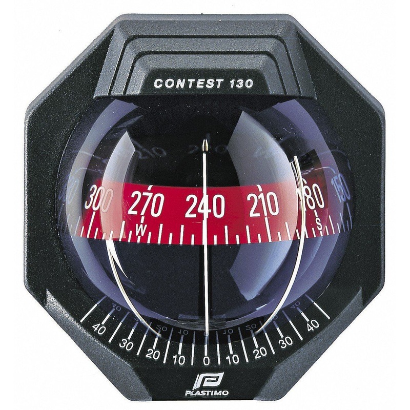 CONTEST 130 COMPASS – 17292 –  MOUNT INCLINED – BLACK COMPASS WITH RED CARD-PLASTIMO