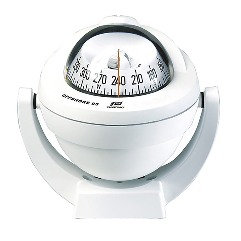 WHITE OFFSHORE 95 COMPASS WHITE CONICAL CARD GRADUATED EVERY 5 – Plastimo