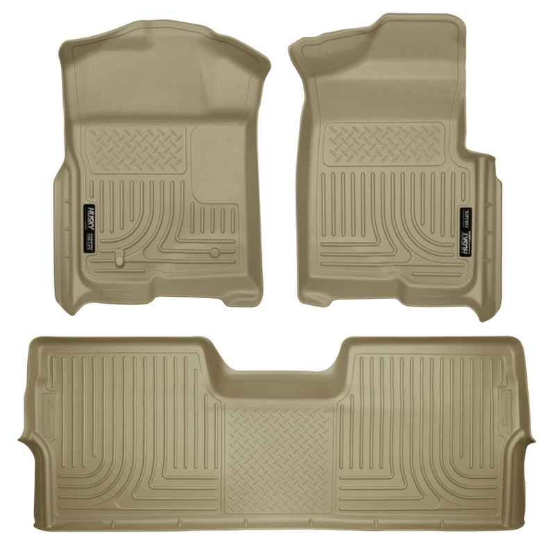 Husky Liners 09-12 Ford F-150 Super Crew Cab WeatherBeater Combo Tan Floor Liners
