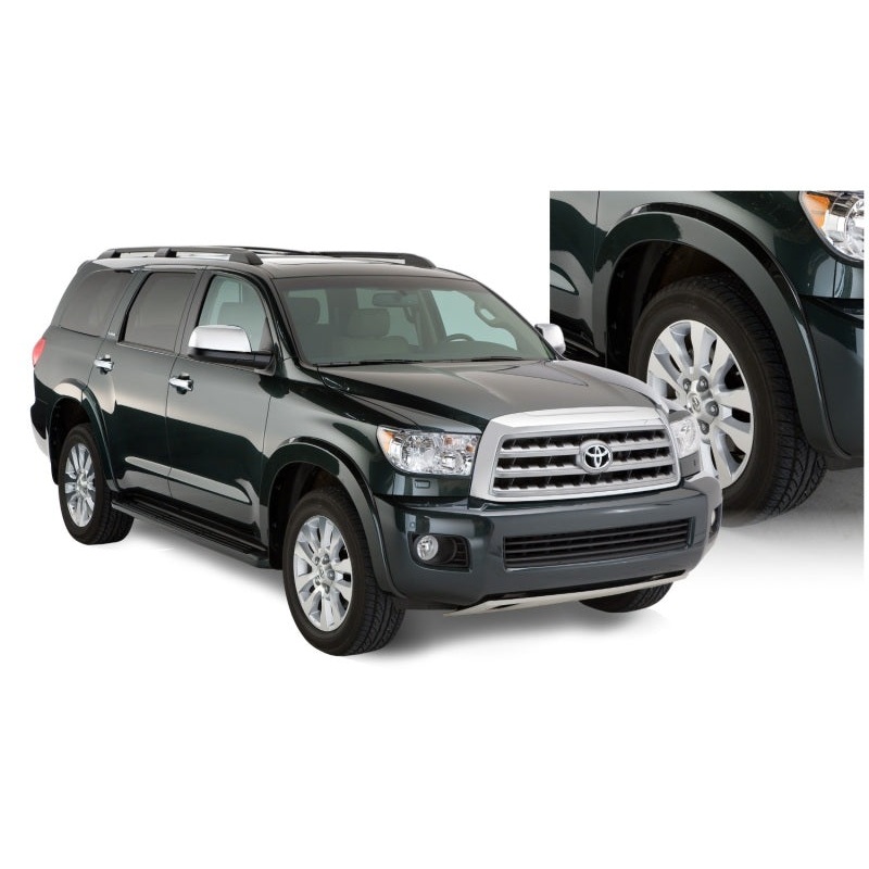 Bushwacker 08-15 Toyota Sequoia OE Style Flares 4pc Fits w/ Factory Mudflap – Black MV50604871