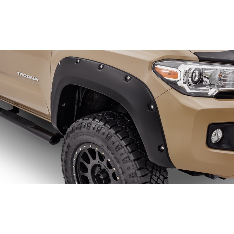 Bushwacker 16-18 Toyota Tacoma Pocket Style Flares 2pc 60.5/73.7in Bed – Black MV50604875