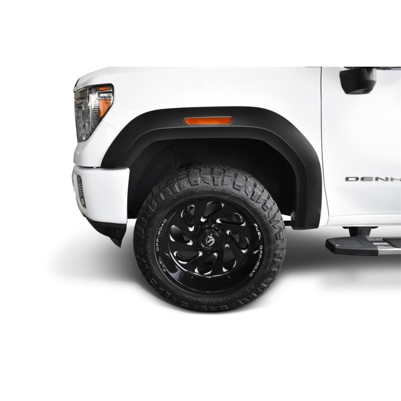 Bushwacker 20-21 GMC Sierra 2500HD Extend-A-Fender Style Flares Front 4pc – Black MV50604548