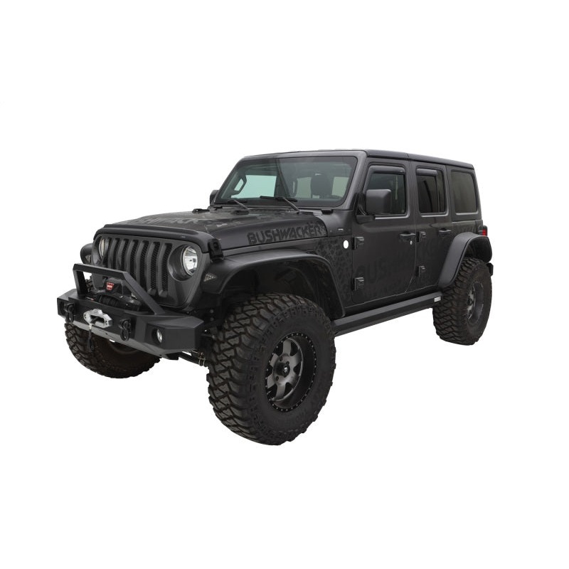 Bushwacker 2018+ Jeep Wrangler (JL) Unlimited Flat Style Flares 4pc – Black MV50598321