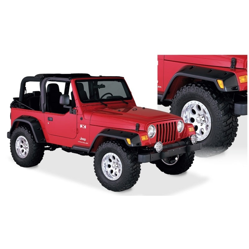 Bushwacker 97-06 Jeep TJ Max Pocket Style Flares 4pc – Black MV50598326