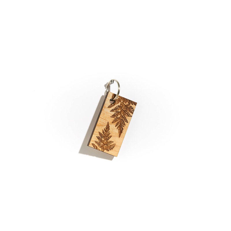 Wooden Keychain – Floral Fern