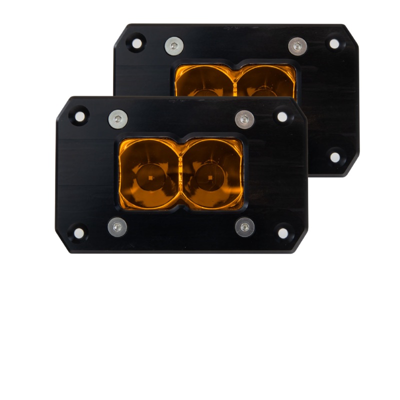 Heretic BA-2 Flush Mount Amber LED Pod Light – 2 Pack