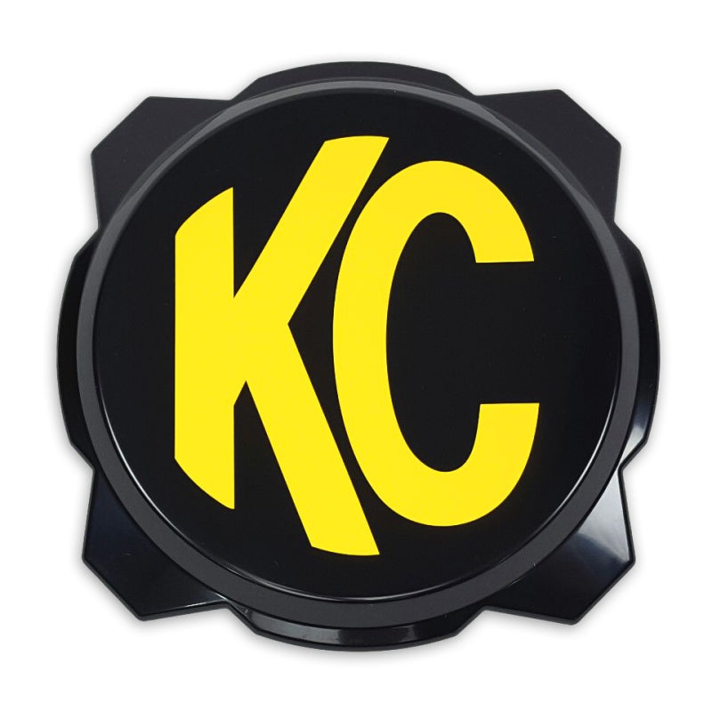 KC HiLiTES 6in. Hard Cover for Gravity Pro6 LED Lights (Single) – Black w/Yellow KC Logo